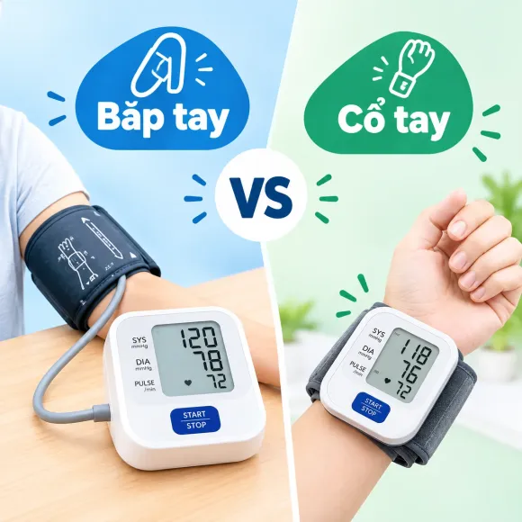 Máy Đo Huyết Áp Bắp Tay Và Cổ Tay Khác Nhau Thế Nào?
